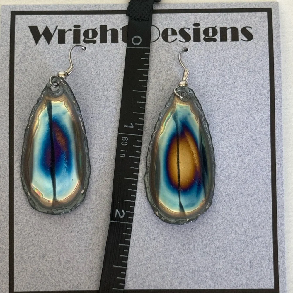 Unique Handcrafted Steel Earrings 2 inch approx - Picture 3 of 7